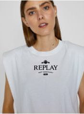 Replay Biele dámske tričko s potlačou Replay S