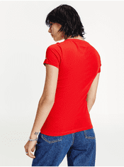 Tommy Jeans Červené dámske tričko s potlačou Tommy Jeans XS