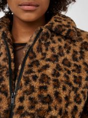 Noisy May Hnedá bunda s leopardím vzorom a umelým kožúškom Noisy May Gabi S