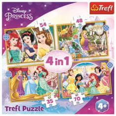 Trefl Puzzle Disney princezné: Šťastný deň 4v1 (35,48,54,70 dielikov)