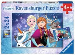 Ravensburger Puzzle Ľadové kráľovstvo: Svetlá severu 2x24 dielikov