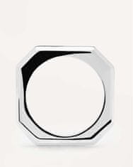 PDPAOLA Elegantný rhodiovaný prsteň SIGNATURE LINK Silver AN02-378 (Obvod 54 mm)
