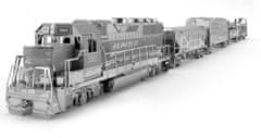 Metal Earth 3D puzzle Nákladná lokomotíva so 4 vagónmi (deluxe set)