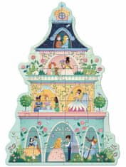 Djeco Podlahové obrysové puzzle Veža princezien 36 dielikov