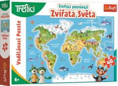 Trefl Puzzle Treflíci spoznávajú zvieratká sveta 48 dielikov