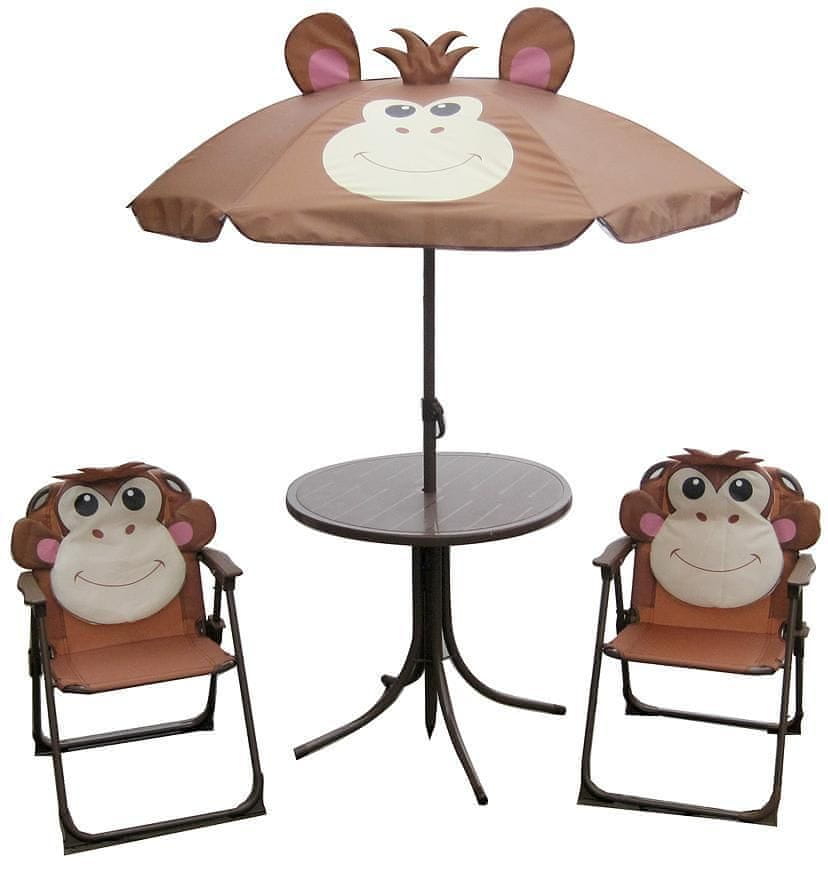 ST LEISURE EQUIPMENT Set LEQ MELISENDA Mono, opica, slnečník 105 cm, stôl 50 cm, 2 stoličky. detský