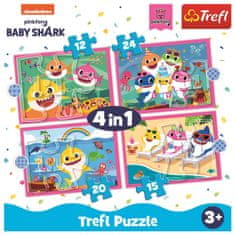 Trefl Puzzle Baby Shark: Rodina 4v1 (12,15,20,24 dielikov)