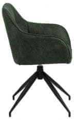 Design Scandinavia Jedálenská stolička s opierkami Brenda, textil, olivová