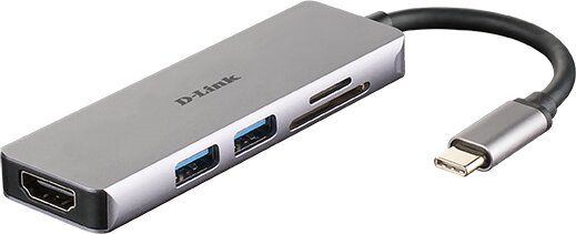 D-LINK USB-C Hub 5v1, HDMI, čítačka kariet SD/microSD