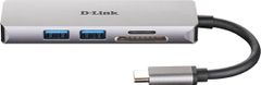 D-LINK USB-C Hub 5v1, HDMI, čítačka kariet SD/microSD
