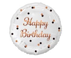 Fóliový balónik Happy Birthday - narodeniny - zlatý nápis - 45 cm