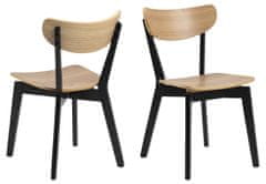 Design Scandinavia Jedálenská stolička Roxby (SET 2ks), dub/cierna