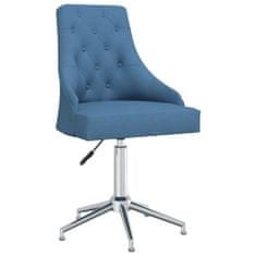 Vidaxl Otočná jedálenská stolička modrá látková