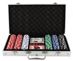 Teddies Poker sada 300ks + karty + kocky v hliníkovom kufríku v krabici 40x24x8cm