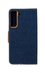 Canvas Puzdro Samsung S22 Plus flipové modré tmavé 68855