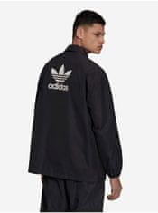 Adidas Čierna pánska vzorovaná košeľová ľahká bunda adidas Originals Coach Jacket XL