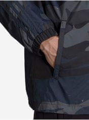 Adidas Modro-čierna pánska vzorovaná ľahká bunda s kapucou adidas Originals Camo WB FZ L