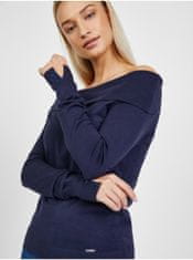Liu Jo Tmavomodrý dámsky sveter s odhalenými ramenami Liu Jo M