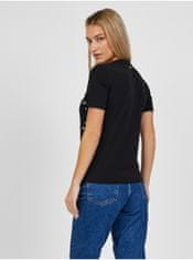 Liu Jo Čierne dámske vzorované tričko Liu Jo XL