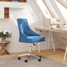 Vidaxl Otočná kancelárska stolička modrá látková