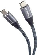 PremiumCord Kábel USB 3.2 Gen 1 USB-C male - USB-C male, bavlnený oplet, 2m, ku31ct2