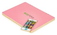 EcoToys Drevený notebook s magnetickým monitorom - ružový