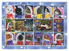 AnaTolian Puzzle Mačacie vianočné známky 1000 dielikov