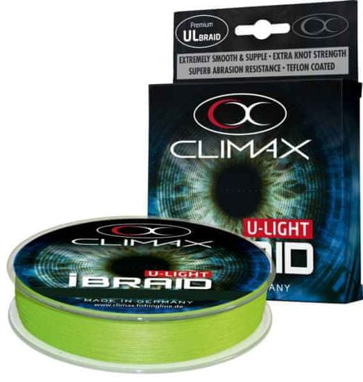 Climax Splietané šnúry iBraid U-Light fluo-zelená 135m 0,10mm / 7,5kg