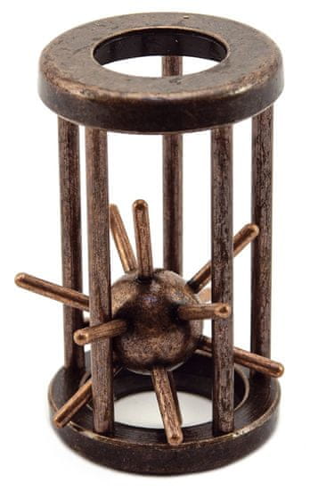 Teddies Hlavolam ježko v klietke kovový hnedý 4,5x7,5 cm