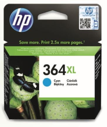 HP 364XL azúrová - originálna náplň (CB323EE)