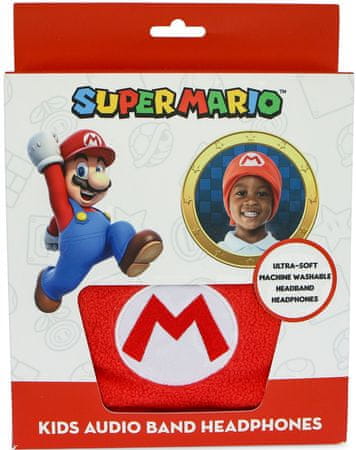 OTL technologies Super Mario slúchadlá detské čelenkové slúchadlá káblové pripojenie tematický dizajn konštrukcia vysoký comfort pohodlné slúchadlá pre deti