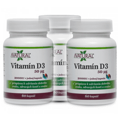 Natural Vitamín D3 - Cholecalciferol - 2000 IU - 180 kapsúl