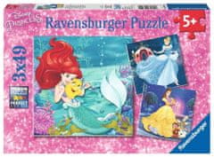 Ravensburger Puzzle Disney princeznej: Dobrodružstvo 3x49 dielikov