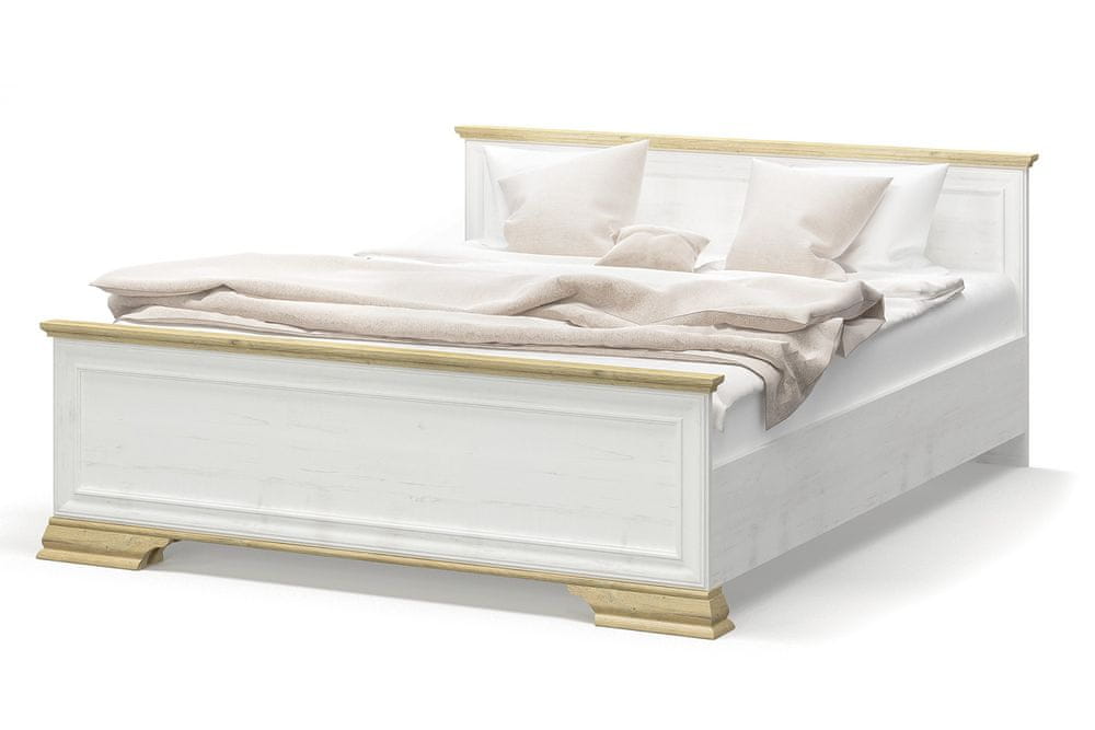 VerDesign JARMANKA manželská posteľ 160, borovica/dub zlatý