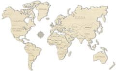 Wooden city Drevená mapa sveta veľkosť L (83x55cm)