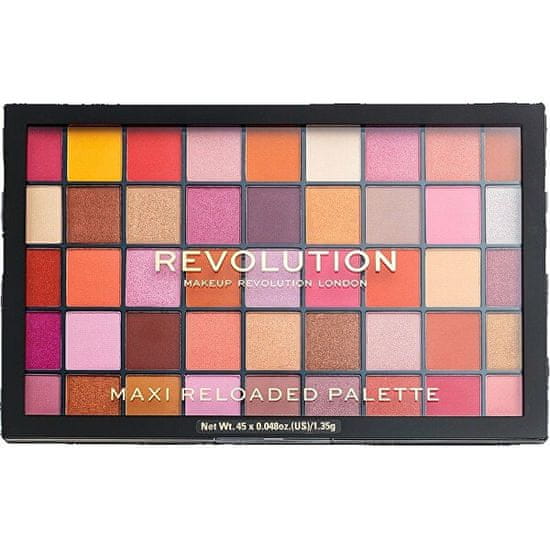 Makeup Revolution Paletka púdrových očných tieňov Maxi Reloaded Palette Big Big Love 60,75 g