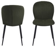Design Scandinavia Jedálenská stolička Evelyn (SET 2ks), zamat, tmavo zelená