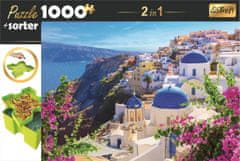 Trefl Puzzle s triedičom 2v1 Santorini, Grécko 1000 dielikov