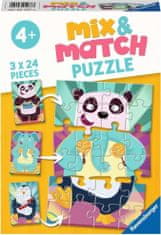 Ravensburger Puzzle Mix&Match: Legrační zvieratká 3x24 dielikov
