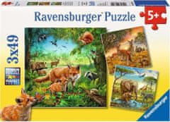 Ravensburger Puzzle Zvieratá 3x49 dielikov