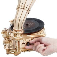 Robotime Rokr 3D drevené puzzle Klasický gramofón 424 dielikov