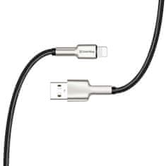 ColorWay Kábel USB Apple Lightning (head metal) 2.4A 1m - black