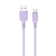 ColorWay Kábel USB MicroUSB (soft silicone) 2.4A 1m - purple