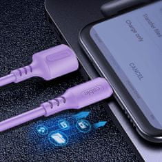 ColorWay Kábel USB Apple Lightning (soft silicone) 2.4A 1m - purple