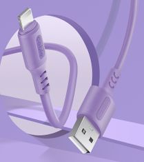 ColorWay Kábel USB Apple Lightning (soft silicone) 2.4A 1m - purple