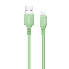 ColorWay Kábel USB Apple Lightning (soft silicone) 2.4A 1m - green