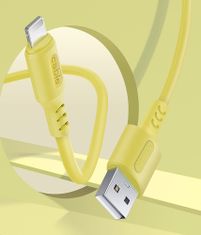 ColorWay Kábel USB Apple Lightning (soft silicone) 2.4A 1m - yellow