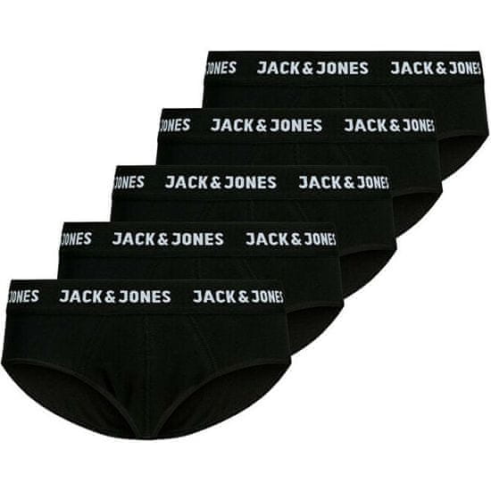 Jack&Jones 5 PACK - pánske slipy JACSOLID 12175102 Black