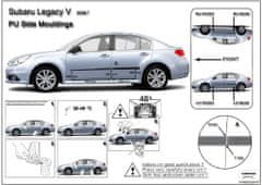 Rider Ochranné lišty bočných dverí,Subaru Legacy V, 2009-2014