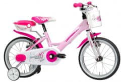 Lombardo Mariposa 16 palcový dievčenský bicykel, bielo ružový